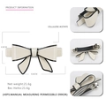 Cream and black cellulose acetate bow hair clip with spring fastener measuring 8.8cm - 8.8x4.8cm / Off White