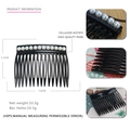 Elegante pettine per capelli in acetato nero con perle, 7,0cm x 5,5cm per acconciature - Nero