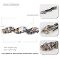 French style tortoiseshell acetate hair clip with geometric oval marble pattern design - Brown