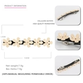 Barrette à cheveux noire en acétate de cellulose avec strass jaunes et dimensions - Beige