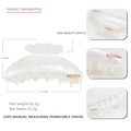 Pinza de pelo vintage de acrílico blanco perla con texto Adorn dorado - Blanco perla