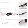 Pink and black cellulose acetate geometric oval spring hair clip with dimensions - Pink Black