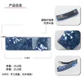 Fermaglio per capelli grande in acetato marmorizzato blu con strass, barretta da 8,9 cm - Blu