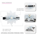 Pinza para el pelo de flor de lino azul con perla de acetato para semirrecogidos - Azul Cielo
