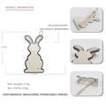 Off-white rabbit hair clip with rhinestones and dimensions of 5.5CM by 2.5CM - Beige Black Trim