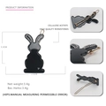 Elegante zwarte konijn haarclip met fonkelende strassteentjes van hoogwaardig acetaat - Zwart Zwarte Bies