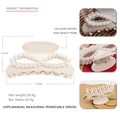 Elegante pinza per capelli in acetato di cellulosa con perle e design a croce, 9cm x 5cm - Bianco Sporco