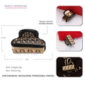 Mini pinza de pelo de acetato francés con cristales austriacos en negro y dorado - Negro