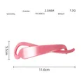 Pink acetate banana hair clip with twist design featuring detailed size measurements - Pink