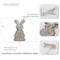 Barrette à cheveux lapin étincelante en acétate de cellulose avec strass rétro - Blanc Bord Noir