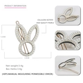 Fermaglio per capelli a orecchie di coniglio in acetato con perle e clip in metallo - Bianco Bordo Nero
