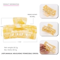 7.5cm medium square acetate hair claw clip with yellow and cream marble pattern - Yellow