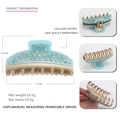 Light blue acetate hair claw clip with crystals in 7.5cm size for luxury styling - Mint Green