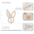 Fermaglio per capelli a orecchie di coniglio in acetato crema con perle bianche - Beige con perla bianca