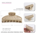 Luxurious champagne gold cellulose acetate hair claw clip with sparkling rhinestones - Gold
