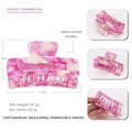 Pink marble pattern acetate hair claw clip 7.5cm fashion shark hair clamp for women - Purple