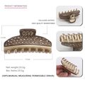 Pince à cheveux en acétate de cellulose marron avec strass couleur champagne - Marron