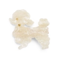 Fermaglio per capelli a forma di cane teddy in acrilico bianco glitterato - Giallo Latte