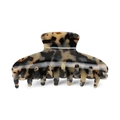 Macro shot of French vintage tortoiseshell hair claw clip with brown leopard pattern detail - Light Tortoiseshell