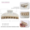 Luxurious cream white hair claw clip with champagne gold accents and sparkling crystals - Porcelain White