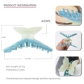 Detail of a large fishtail acetate hair claw with sea blue gradient and size specs - Transparent Green Fish Tail