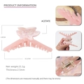 Infografía detallada de pinza para el pelo de 10,2 cm con dimensiones y vista del mecanismo - Hoja de Arce Rosa