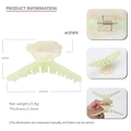 Grande pince à cheveux élégante en acétate vert clair avec motif rose crème - Rose Champagne
