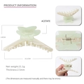 Pinza para el pelo grande de acetato con forma de hoja en verde gelatina y blanco perla - Hoja de Arce Verde Transparente