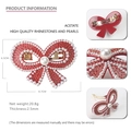 Pinza para el cabello con lazo rojo adornada con cristales y perlas en acetato elegante - Rojo
