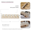 Dimensions détaillées de la pince à cheveux en acétate avec perles de 8,7 cm de long - Blanc Cassé Clip 8cm