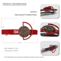 Red acetate star hair clip with crystals, 8.5cm vintage French style spring hair accessory - Dark Red