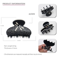 Polka dot acetate shark hair claw clip in black and white finish for daily styling - Small Dark Blue