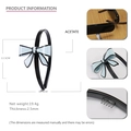 Detailed view of acetate bow headband with dimensions 13.5x12.5cm and non-slip teeth - Light Blue