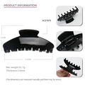 Pinza para el pelo vintage francesa de acetato negro para cabello grueso con acabado brillo - 3mm Grueso Negro