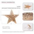 Barrette étoile en acétate beige avec strass et détails de taille 7,4 cm - Blanc Cassé