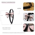 Pink and black acetate bow headband with glossy finish and anti-slip teeth detail - Pink