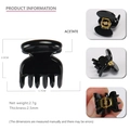Mini pinza de pelo de acetato negro para flequillo con pequeño resorte de metal dorado - Negro