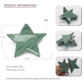 Pinza para el cabello en forma de estrella con rayas diagonales verdes y blancas - Verde Denim