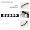 Elegante haarclip van 9cm zwart acetaat met witte parels en strass steen decoratie - Zwart