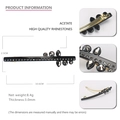 Barrette élégante en acétate noir avec cristaux gris et finition brillante polie - Noir 10.6cm