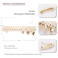 Barrette à cheveux élégante en acétate beige avec strass brillants et pendentifs gouttes - Beige 6.4cm