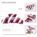 Large acetate hair claw clip with red white and blue striped pattern for thick hair - Blue Red Stripes