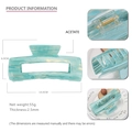 14cm large rectangle acetate hair claw clip with blue marble texture for thick hair - Extra Large Green
