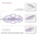 Barrette élégante en acétate marbré lavande avec strass et pince à ressort - Violette Barrette Latérale Ajourée