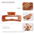 14cm extra large amber acetate hair claw clip with tortoise pattern in rectangle design - Extra Large Caramel