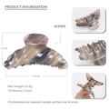 Large grey-brown marble texture acetate hair claw clip with detailed size dimensions - Vintage Grey