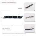 Minimalist acetate hair clip in black and white wave pattern with gold metal base 7.4cm - Black With White Edge