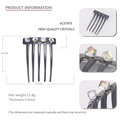 Dark grey acetate hair comb with sparkling crystals measuring 8.0cm by 6.3cm size - Hair Comb