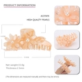 Peach pink acetate flower hair claw clip with pearl accents for thick hair - Orange Flower Claw Clip