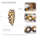 Tortoiseshell acetate headband with hollow diamond design and leopard print finish - Hollow Rectangular Style